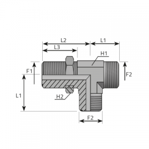 Run Tee bulkhead adapter male ORFS – male ORFS. (TPPMO..B)